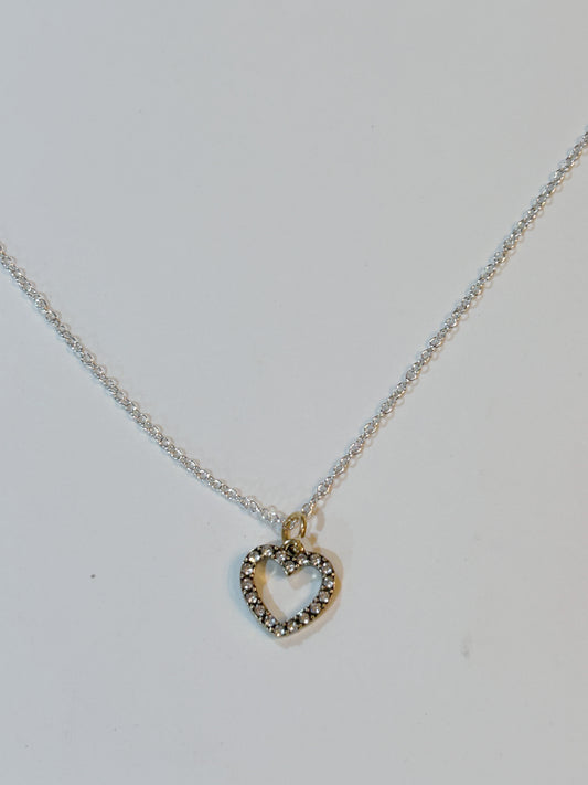 RhineStone Heart Neckless